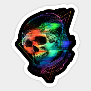 Glitch Skull Sticker